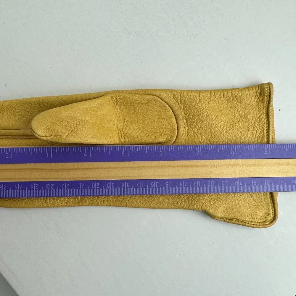 Vintage Leather Yellow Gloves Size 6.5 Wickmans